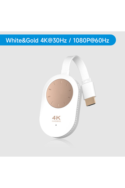 Choice White Gold-4K 30Hz Hagibis Wireless HDMI-Compatible Display Dongle Adapter 4K@60Hz Wireless Extender