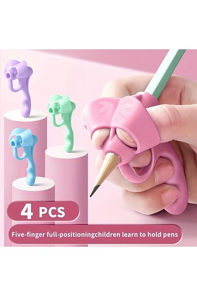 Choice Mixed color 4pcs Grip Pen Corrector Set Writing Corrector Soft Rubber Writing Posture Grip Pen Handw