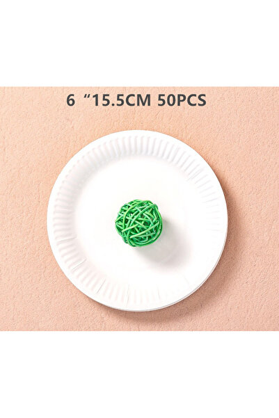 Choice1 50 طبق ورقي أبيض، 6 بوصات (15.5 سم)، أدوات مائدة للحفلات للاستخدام مر...