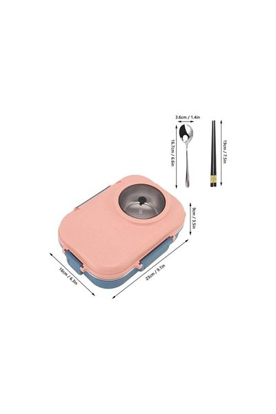 Vagonlife Bl70100 Steel Chamber Lunch Box Nutrition Container Pink