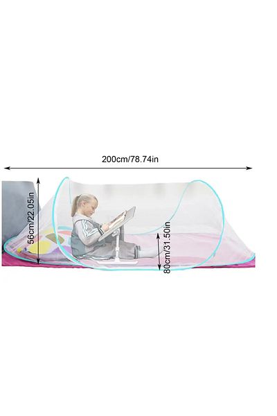 Choice ناموسية قابلة للطي، مناسبة للتخييم والنزهات العائلية والسفر، مقاس 200×80×56 سم، لون أزرق