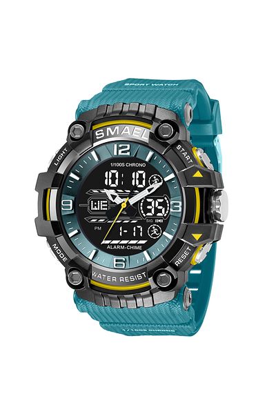 SMAEL Dark Green SMAEL Brand Sport Watch Men Quartz Wristwatches Waterproof Dual Time Display Military Mal