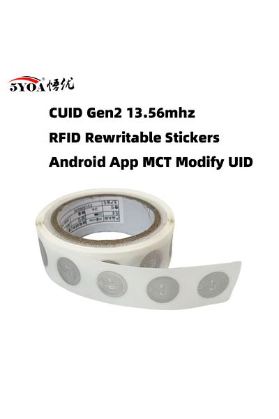 Choice 5pcs WetCUID 5YOA CUID changeable 13.56mhz S50 1K RFID Sticker Wet Inlay NFC tag Sector 0 Block 0 UI
