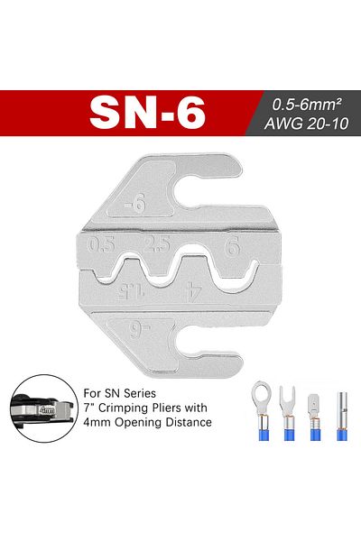 Choice SN-6 JAW SN Crimping Tool Pliers Crimp Jaw Set,4mm slot jaws,SN-48B/58B/02C/2546B/2549 /06/02H/-6/06