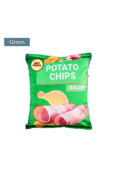 Choice Green Funny Dog Toys Crisps Plush Filled Pets Squeaky Chew Toy Bite-resistant Sounding Paper Toys Fo