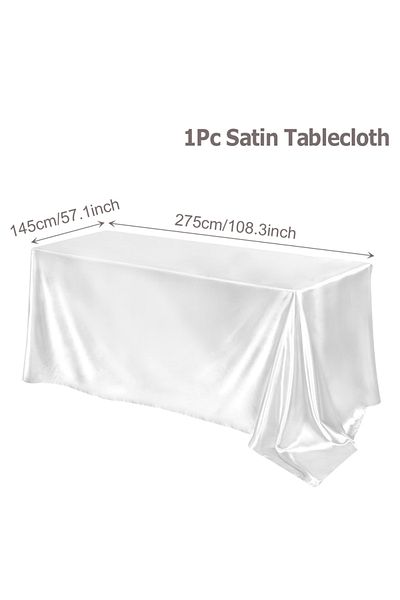 Choice style 4 Rectangle Tablecloth Satin Table Cloth Bright Smooth White Pink Solid Color Table Cover Wedd