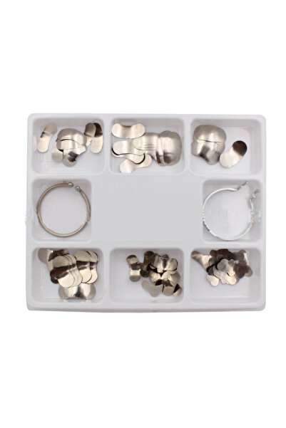 Choice 1.398 100 قطعة من مصفوفة الأسنان المقطعية ذات النظام المحيطي لطب الأسنان المعدني وحلقات الفصل المشبكية المصنوعة من الراتينج