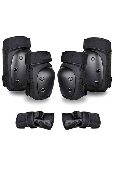 Choice M Black 6pcs/set Adult/kids Knee Pads Elbow Pads Wrist Guard,skateboard Skate Pads 6 In 1 Protective