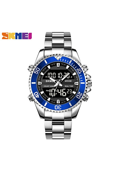 Choice ساعة SKMEI 1850 للرجال منبهة مقاومة للماء من الفولاذ المقاوم للصدأ بشا...
