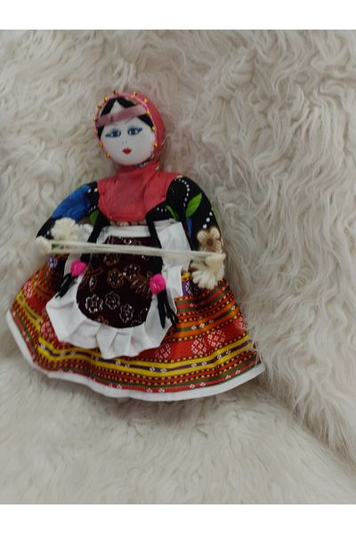ŞAHMERDANOĞLU Şahmerdanoğlu 30X30 cm Handmade Large Size Cappadocia Onion Doll with Rope Wrap Model 4