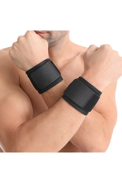 Choice black-2pcs Pressure wrapping fitness wrist protector, badminton basketball elastic bandage protector