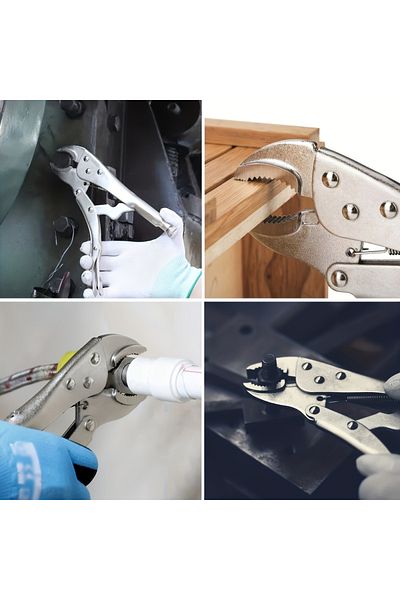 Choice WHITE Heavy Duty Locking Pliers with Adjustable Metal Face Clamp for Woodworking and Welding Repairs