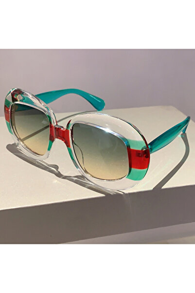 Choice بدون غطاء نظارة شمسية عصرية كبيرة الحجم من كامبت، لون أخضر ترانس، 2024...