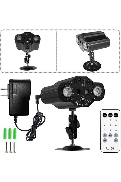YUNFA Us Plug Black Stage Dj Party Laser Projector Disco Voice Controlled Red Green Blue Strobe Lights Clu