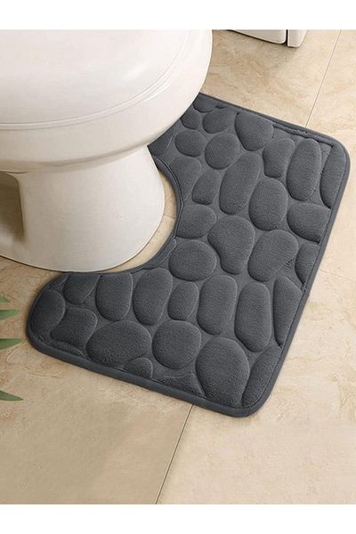 Choice 40x50cm Dark Grey Washroom toilet foot mat U-shaped floor mat waterproof pad Bathroom bathroom water