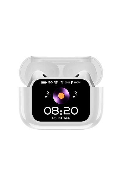 Choice White Visual Bin Interface Multi-function Wireless Earphone Anc Enc Noise Cancelling Bluetooth 5.4 T