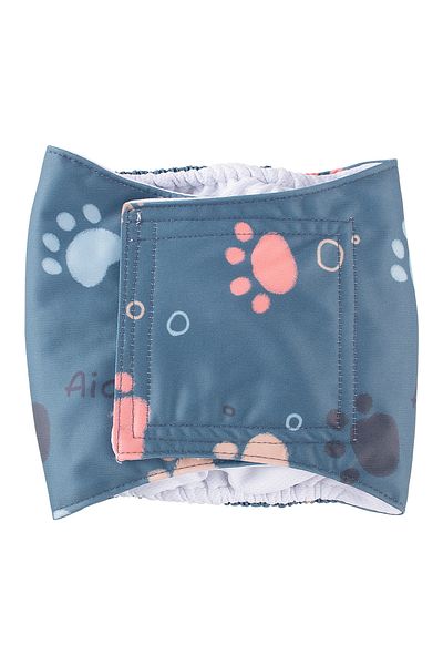 Choice L Paw Print-a Biai 1pc Durable Washable Male Dog Diaper Wraps Pet Boy Dog Cloth Nappies Reusable Pet