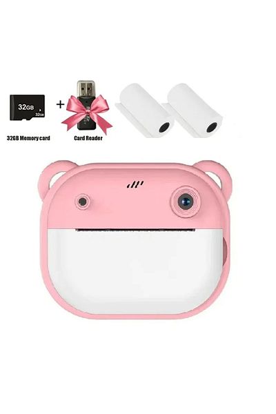Choice Pink 32G Children Digital Camera Instant Print for Kids Thermal Print Camera Instant Photo Printing