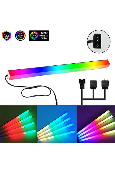 Choice 2PCS 5V ARGB 3Pin Header for Asus Aura Gaming Case RGB PC Light Strip Magnetic Addressable WS2812B L