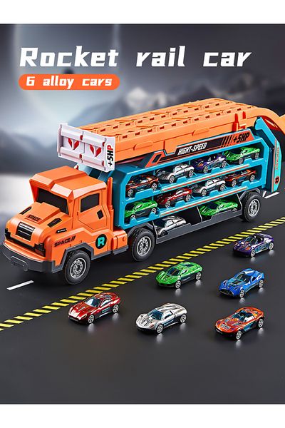 Choice Orange Coaster Type Racetrack Car-Rocket Lift Transformed Racing Car Combination-Christmas, Thanksgi