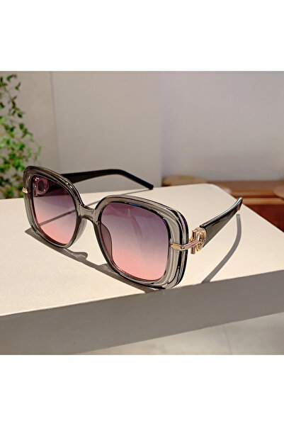 Choice بدون غطاء، رمادي-رمادي وردي، نظارات شمسية مربعة عتيقة من كامبت 2024، ع...