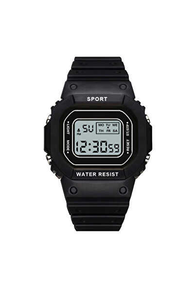 Choice ساعة YIKAZE رياضية سوداء للأولاد والبنات للطلاب، ساعة إلكترونية LED ملونة للرجال والنساء، مربعة رقمية