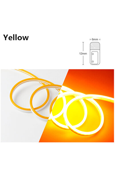 Choice 5 أمتار 12 فولت 1 سم يمكن قصها أصفر 12 فولت شريط إضاءة نيون LED شريط م...