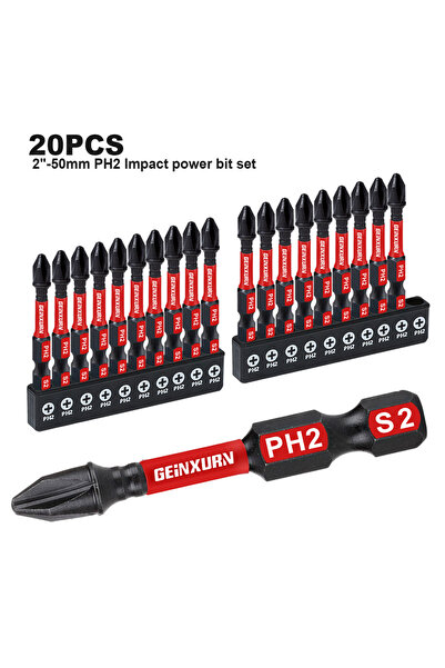 Choice1 مجموعة رؤوس مفكات براغي فيليبس مغناطيسية للصدمات مقاس 2 بوصة من جينكس...