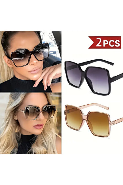 Choice Other C1C8 2PCS Brand Designer Fashion Oversized Sunglasses Women Plas...