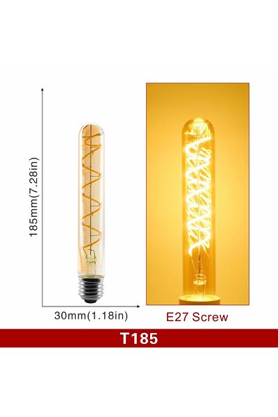 GOT LIANG 4W 220V Yes Warm white 2200K T185 E27 E14 E27 Retro LED Spiral Filament Light Bulb 4W Warm Yellow 22