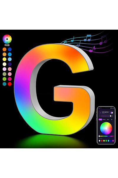 TouCloud Usb Plug Light G Smart Led Letters Lights Alphabet Light Decorative Name Letter Number Lamp Night Li