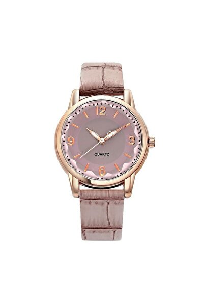 Choice ساعة نسائية فاخرة بسوار جلدي بنفسجي، زجاج متعدد الأضلاع، ميناء كوارتز،...