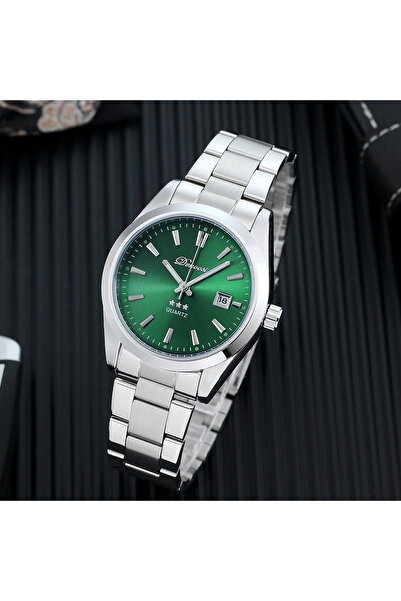 Choice ساعة دينفوسي الخضراء للرجال، بسيطة وعصرية، مقاومة للماء، كوارتز مضيئة