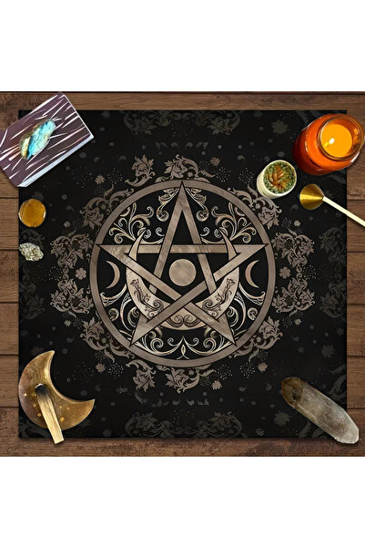 Choice 75x75 سم JP195 مفرش طاولة تاروت واحد، مفرش مذبح، طور القمر، الشمس، سما...