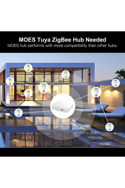 MOES 9w Yes 1 pcs AC90-240V MOES MOSE 1-9PCS 9W AC90-240V Tuya ZigBee Smart LED Light Bulb RGB E27 Dimmab