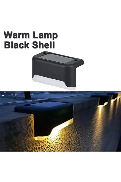 Choice 4 قطع إضاءة دافئة 4/8/12 قطعة LED مصابيح خطوات تعمل بالطاقة الشمسية مص...