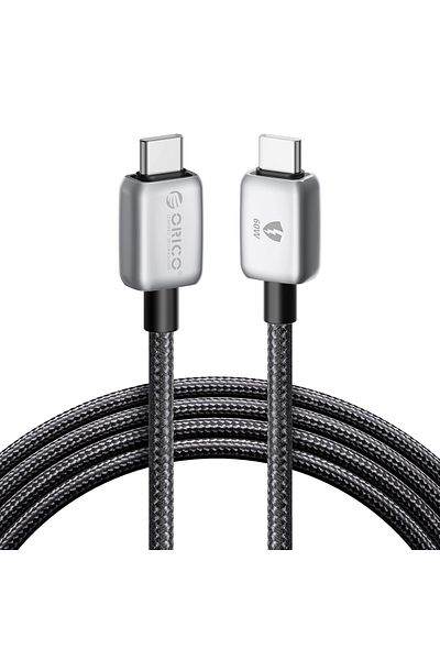 Orico Cablu USB C la USB C, metal/nailon, gri, 60W