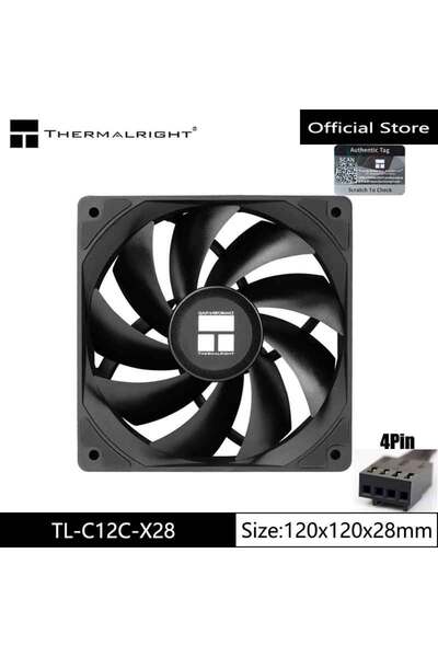 Choice1 مروحة تبريد علبة الكمبيوتر TL-C12C-X28 Thermalright بلون ثابت آخر، 120x120x28 مم/28 مم T