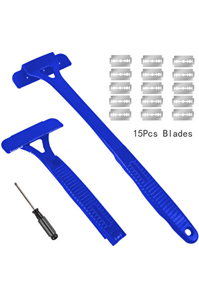 Choice ماكينة حلاقة الظهر للرجال الجديدة باللون الأزرق 15 ماكينة حلاقة شعر الجسم آمنة بمقبض طويل قابلة للطي ماكينة تشذيب الجسم والساق بمقبض طويل