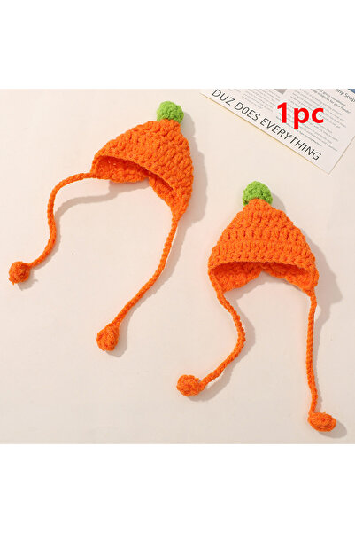 Choice برتقالي 1 بيت دمية لطيف قبعة دمية أشرطة صغيرة خطاف منسوج يدويًا أغطية ...