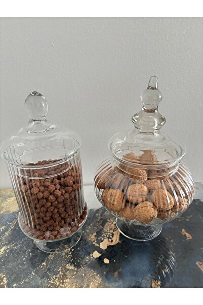 ORTAKÖY CENNETİ 2 li Kurabiyelik Kapaklı Ayaklı Şekerlik drajelik