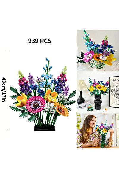 Choice bagged Paper manuals Romantic Wildflower Bouquet Flower 10313 Building Set Home Decoration Building
