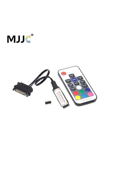 MJJC Large 4Pin Contoller RGB LED Controller 12V SATA RF Wireless Remote Control SATA Large 4Pin RGB LED
