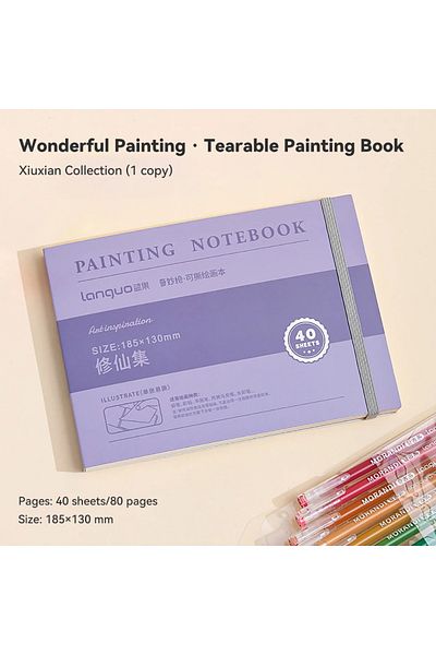 Choice 1Pc 18.5X13cm Languo Tearable Drawing Notebook Sketchbook Handbook 250gsm Paper 40sheet Mini Book fo
