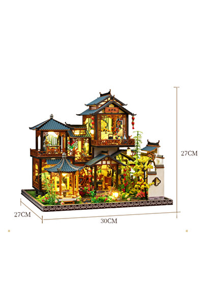 Choice P019A DIY بيت دمية كبير خشبي مصغر أثاث بيت الدمية مصنوع يدويًا نموذج ت...