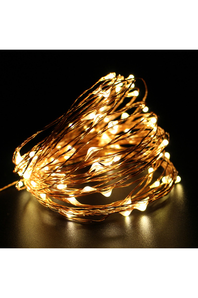 Choice سلسلة أضواء LED بطول 20 مترًا و200 مصباح LED أبيض دافئ بتيار مستمر 12 فولت، بطول 10/20/30/50 مترًا، سلك نحاسي مرن، ديكور للنمذجة