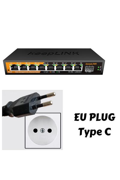 Choice 9 Port With Eu Plug Keeplink 8-port 2.5gbe Managed Ethernet Switch With 1x 10gb Sfp Uplink Lacp Sup