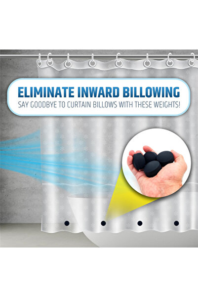 Choice Magnets white 2 pairs 1/2pair Magnetic Shower Curtain Weights, White Round 360° Silicone Wrapped Hea