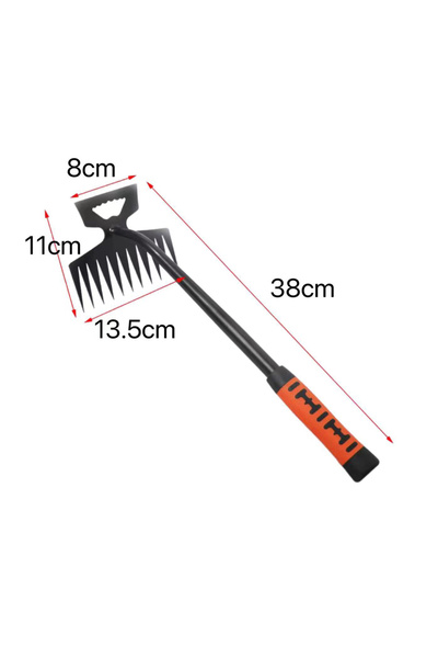 Choice1 قطعة واحدة من مجرفة تنظيف الأعشاب المعدنية 2 في 1، 11 سنًا، من الفولا...