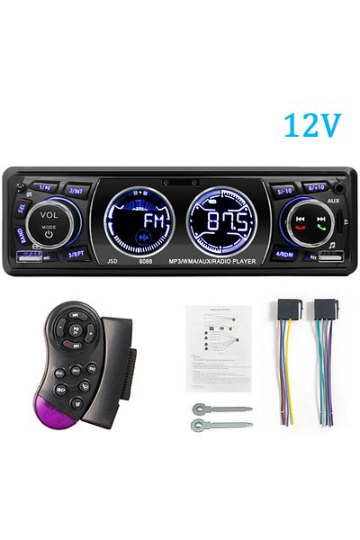 hippcron 12V With FK Hippcron Car Radio 1din Stereo MP3 Player Audio Bluetooth FM Receiver Dual USB Support A